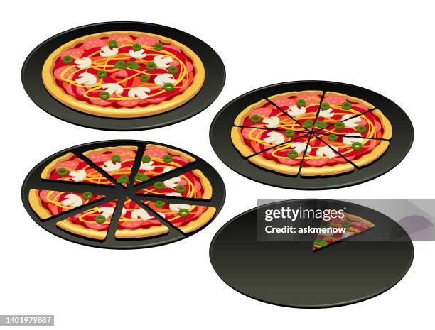 pizza - empty plate stock illustrations