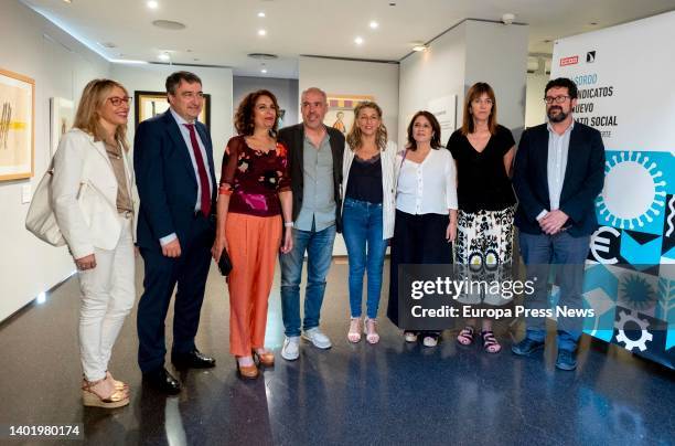 The MEP of Podemos, Maria Eugenia Palop; the spokesperson of the PNV in Congress, Aitor Esteban; the Minister of Finance and Public Function, Maria...