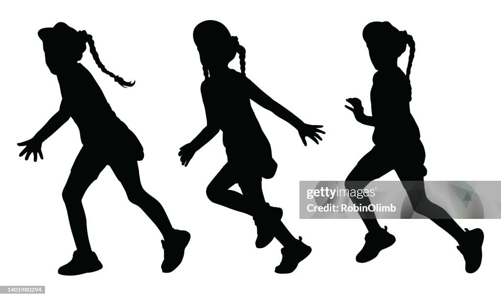 Silouettes Rushing Girl Running Silhouettes High-Res Vector Graphic - Getty Images