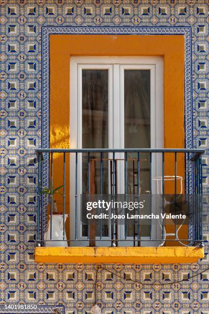 traditional portuguese balcony - portugal tile stock pictures, royalty-free photos & images