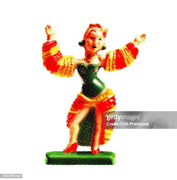 woman wearing latin dance costume - mexican dancer stock illustrations