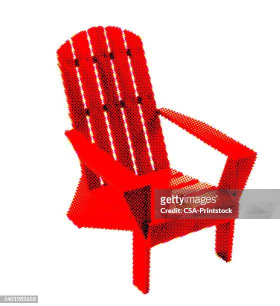 red adirondack chair - adirondack chair white background stock illustrations