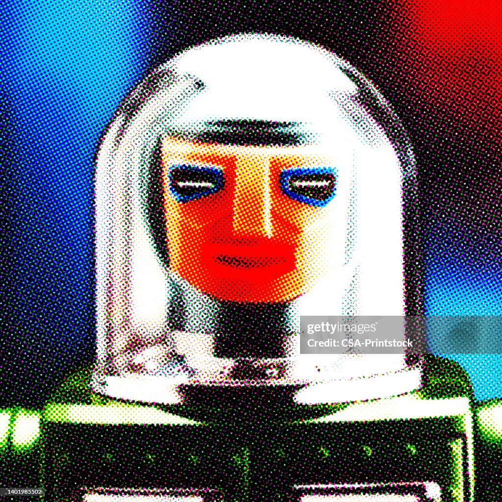 Spaceman With Human Like Face And Helmet High-Res Vector Graphic ...