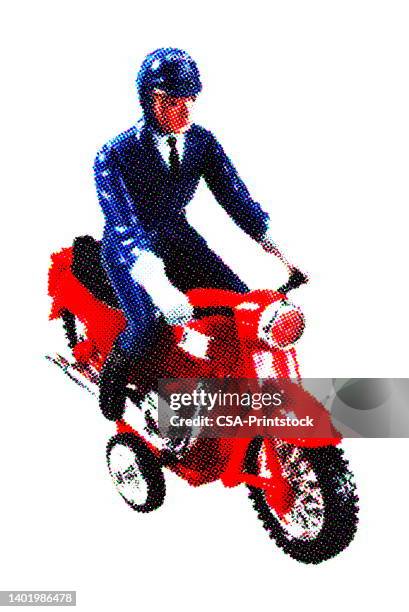 man riding motorcycle - directing traffic stock illustrations
