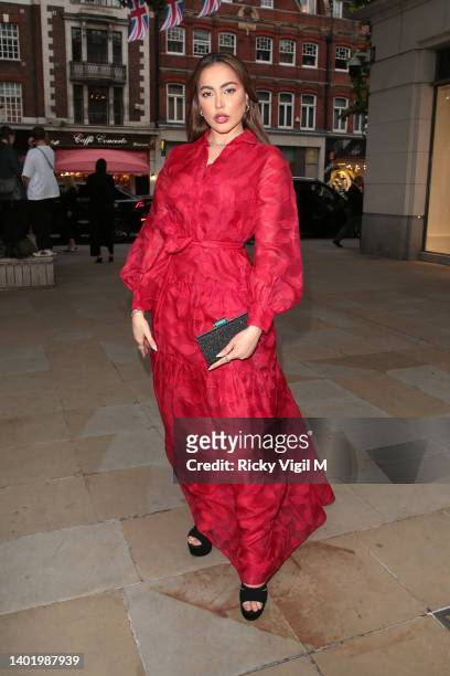 Fatima Almomen seen attending Vision & Virtuosity by Tiffany & Co - opening launch party at Saatchi Gallery on June 09, 2022 in London, England.