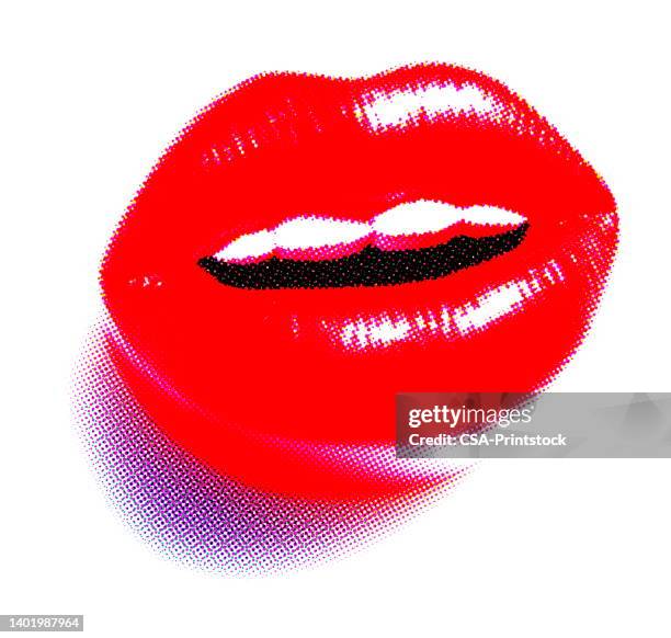 ilustraciones, imágenes clip art, dibujos animados e iconos de stock de big red lips - big lips