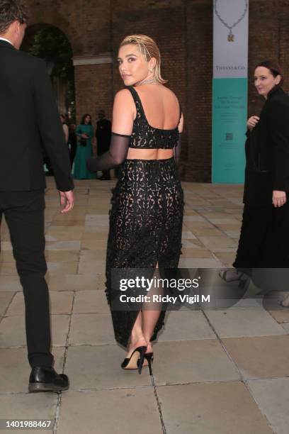 Florence Pugh seen attending Vision & Virtuosity by Tiffany & Co - opening launch party at Saatchi Gallery on June 09, 2022 in London, England.