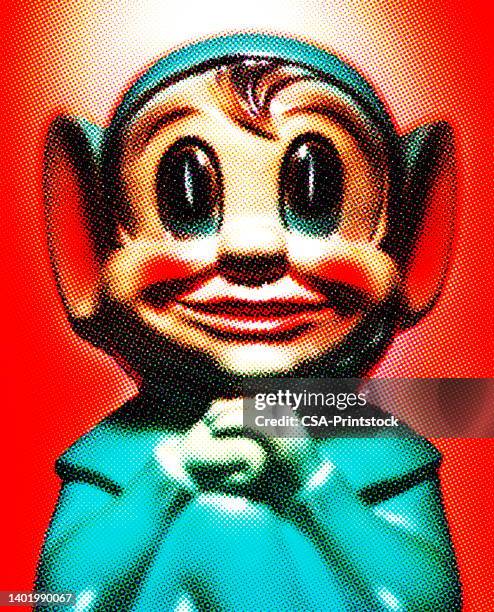 plastic elf figurine - christmas gnome stock illustrations
