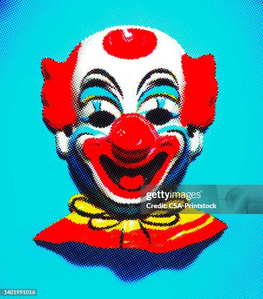 lächelnde clown-maske - zirkus stock-grafiken, -clipart, -cartoons und -symbole