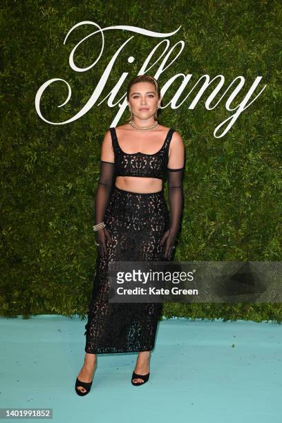 Florence Pugh attends the opening of Tiffany & Co.’s Brand Exhibition - Vision & Virtuosity at the Saatchi Gallery on June 09, 2022 in London,...