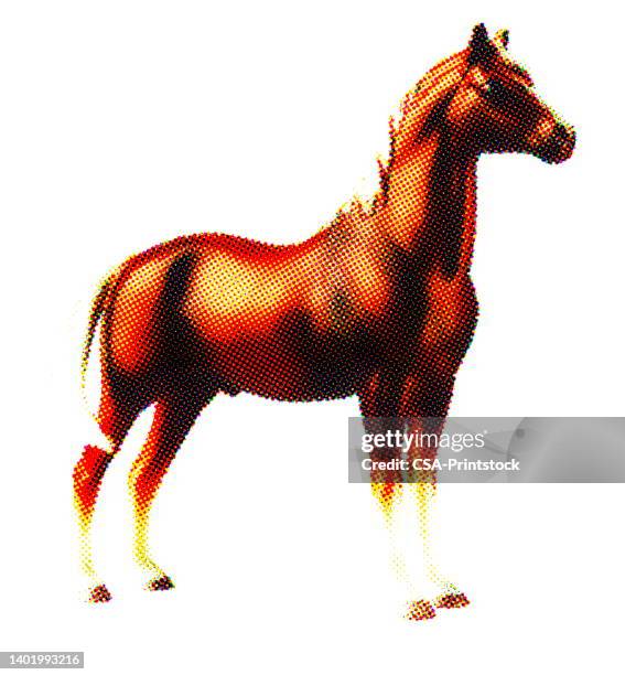 plastic toy horse - toy farm animals stock illustrations
