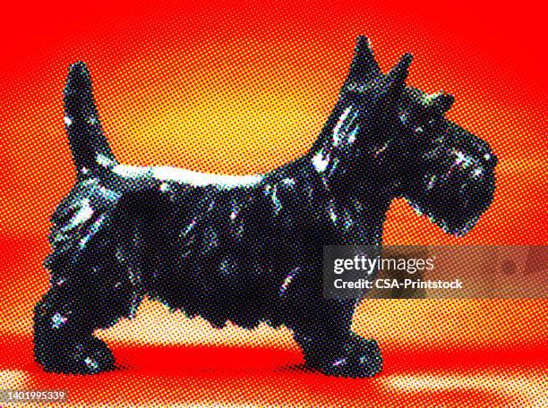 ilustrações, clipart, desenhos animados e ícones de scottie cachorro - kitsch