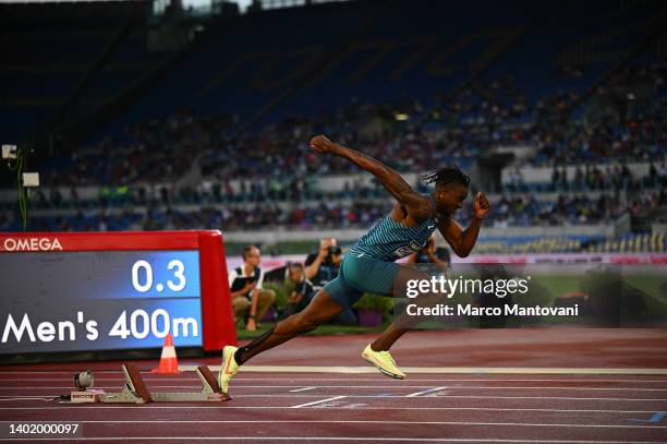 Michael Cherry of USA competes in Men's 400m during the Golden Gala Pietro Mennea 2022, part of the 2022 Diamond League series at Stadio Olimpico on...