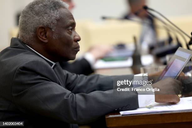 Cardinal Peter Turkson attends 'The Reconstructing the Future for People and Planet' conference at the Casina Pio IV, the Pontifical Academy of...