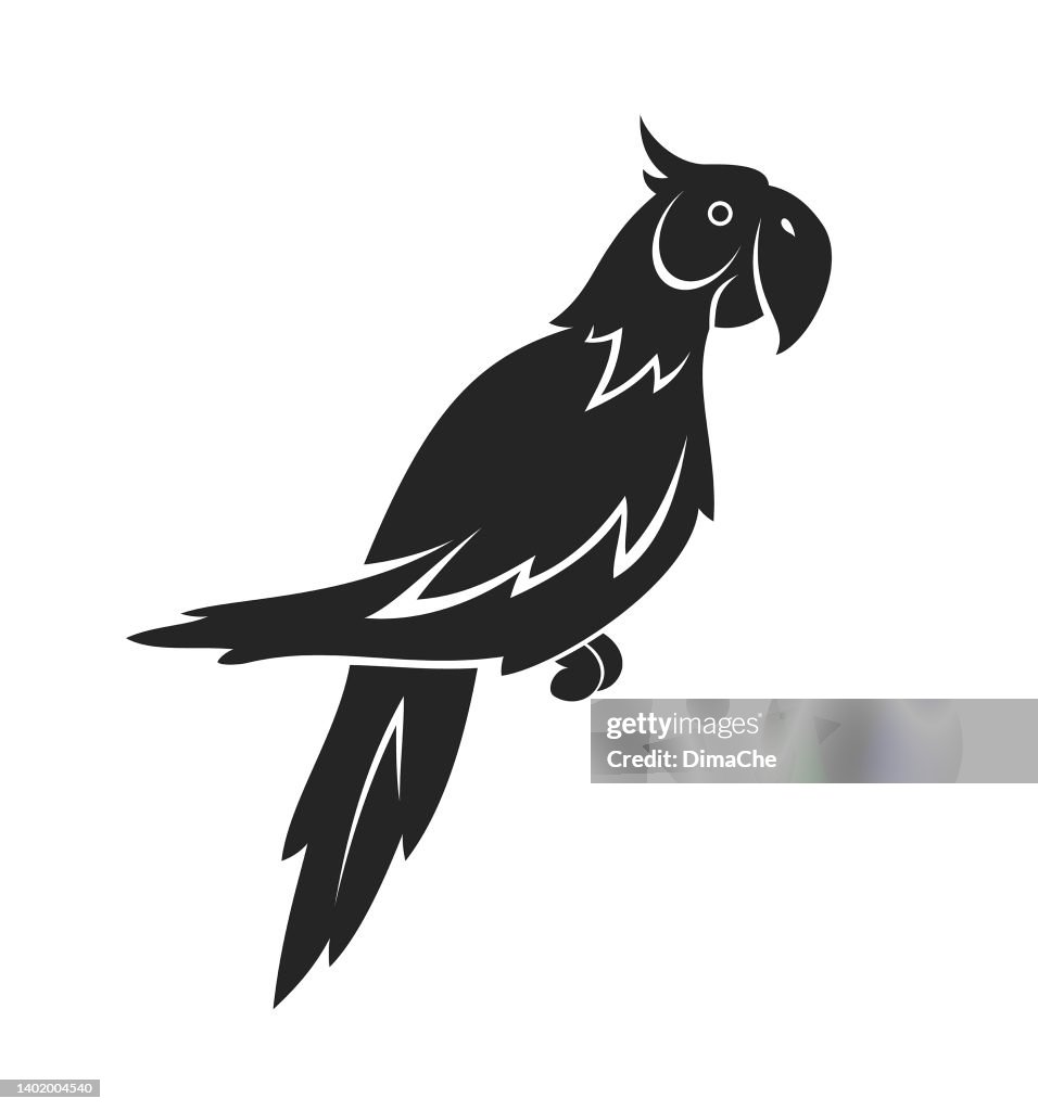 Parrot bird silhouette - cut out vector icon