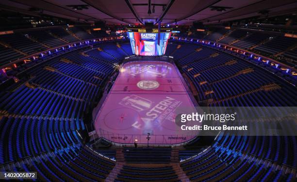 The arena is set for the game between the New York Rangers and the Tampa Bay Lightning in Game Five of the Eastern Conference Final of the 2022...