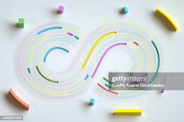 multi colored infinity sign - kunst cultuur en vermaak stockfoto's en -beelden