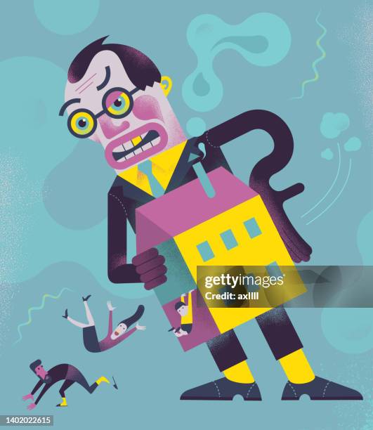 kick out tenants - housing problems stock illustrations