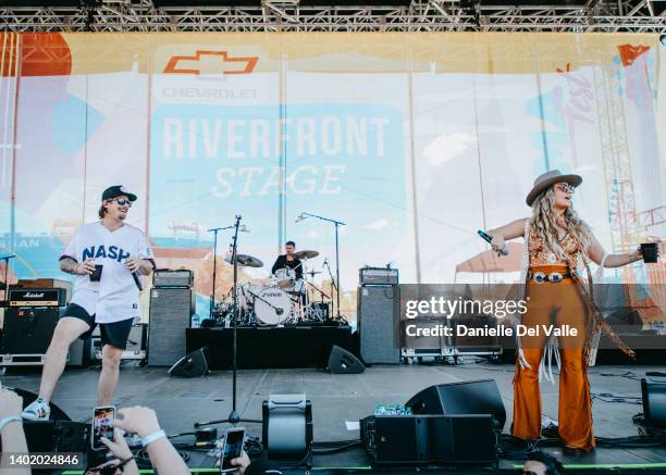 And Lainey Wilson perform onstage for day one of CMA Fest 2022 at Chevy Riverfront Stage in Riverfront Park on June 09, 2022 in Nashville, Tennessee.