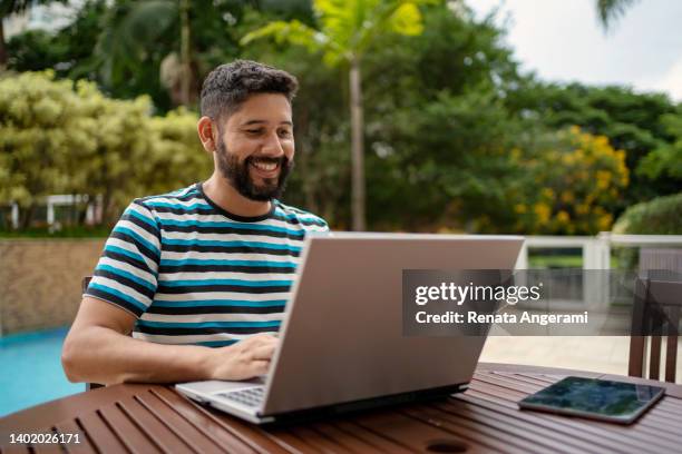 Working From Home Pool Computer 598 Laptop Hotel Pool Stock Photos, High-Res Pictures, and Images ...