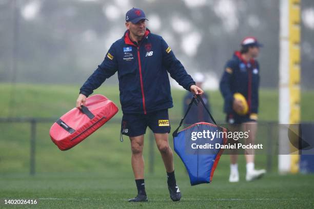 Demons assistant coach Adem Yze is seen during a Melbourne Demons AFL training session at Casey Fields on June 10, 2022 in Melbourne, Australia.