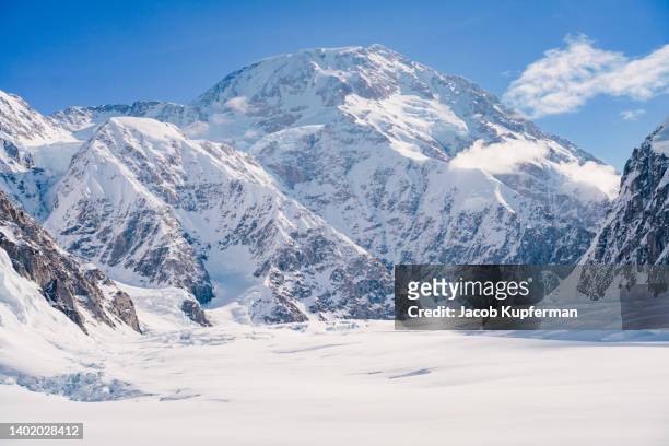 denali mountain in alaska - snowcapped mountain stock pictures, royalty-free photos & images