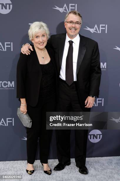 Holly Rice and Vince Gilligan attend the 48th AFI Life Achievement Award Gala Tribute celebrating Julie Andrews at Dolby Theatre on June 09, 2022 in...