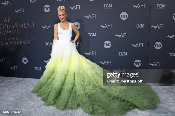 Gwen Stefani attends the 48th AFI Life Achievement Award Gala Tribute celebrating Julie Andrews at Dolby Theatre on June 09, 2022 in Hollywood,...