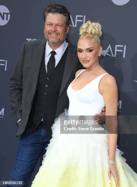 Blake Shelton and Gwen Stefani arrives at the 48th AFI Life Achievement Award Gala Tribute Celebrating Julie Andrews at Dolby Theatre on June 09,...