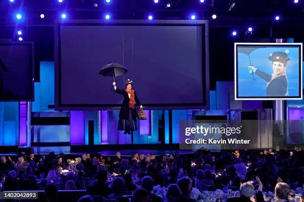 Brandi Burkhardt as Mary Poppins performs during the 48th Annual AFI Life Achievement Award Honoring Julie Andrews at Dolby Theatre on June 09, 2022...