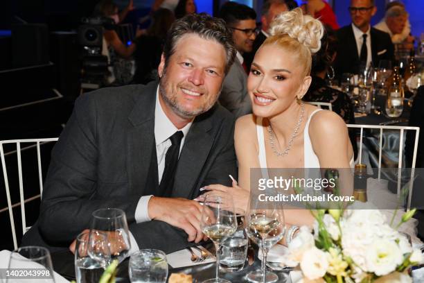 Blake Shelton and Gwen Stefani attend the 48th AFI Life Achievement Award Gala Tribute celebrating Julie Andrews at Dolby Theatre on June 09, 2022 in...