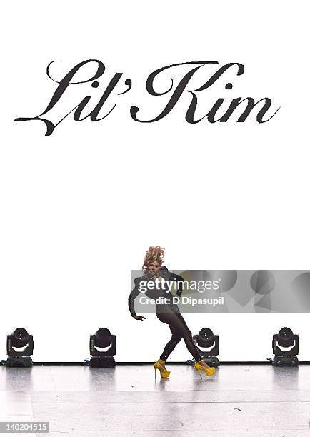 Lil' Kim performs on stage during BET's Rip the Runway 2012 at Hammerstein Ballroom on February 29, 2012 in New York City.
