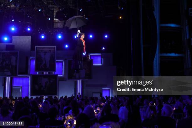 Brandi Burkhardt as Mary Poppins performs during the 48th Annual AFI Life Achievement Award Honoring Julie Andrews at Dolby Theatre on June 09, 2022...