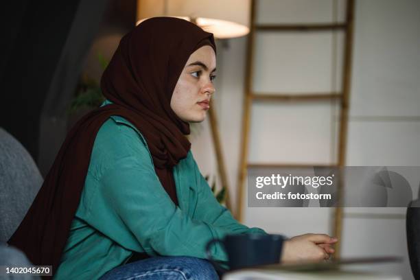 copy space shot of young woman contemplating problems and solutions - burka stock pictures, royalty-free photos & images
