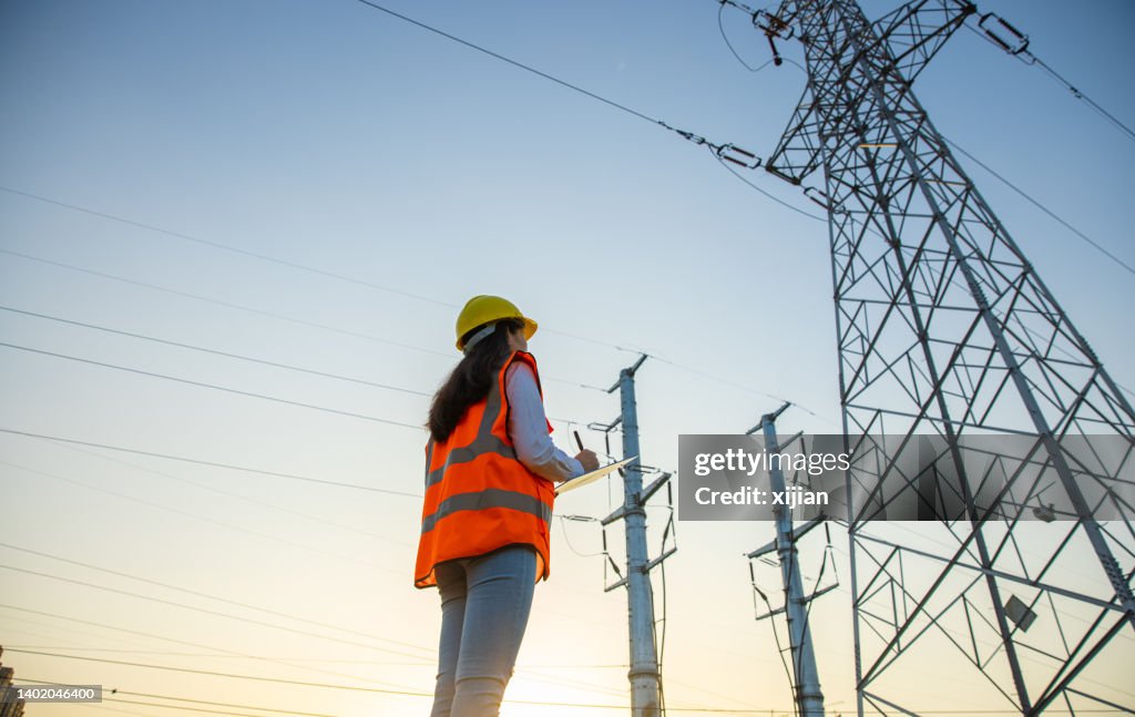 Women electrical engineer working