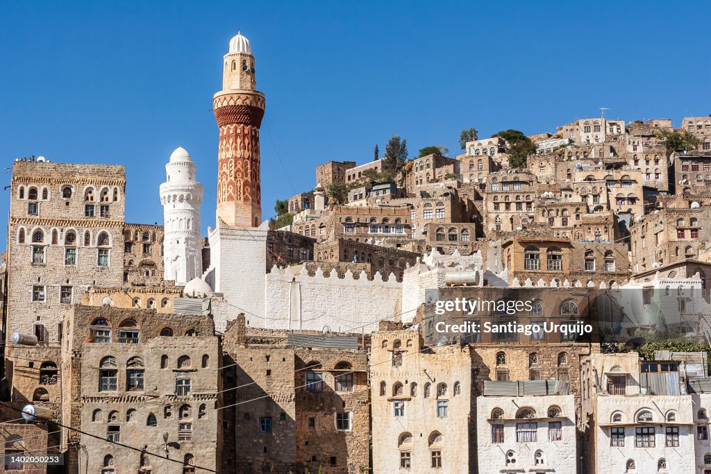 Traditional stone buildings in town of Jibla