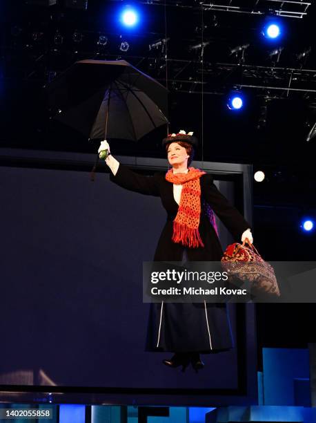 Brandi Burkhardt as Mary Poppins performs onstage during the 48th AFI Life Achievement Award Gala Tribute celebrating Julie Andrews at Dolby Theatre...