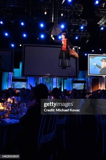 Brandi Burkhardt as Mary Poppins performs onstage during the 48th AFI Life Achievement Award Gala Tribute celebrating Julie Andrews at Dolby Theatre...