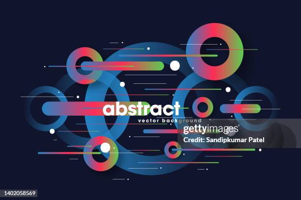 abstract background with dynamic linear and circle - emitting stock illustrations