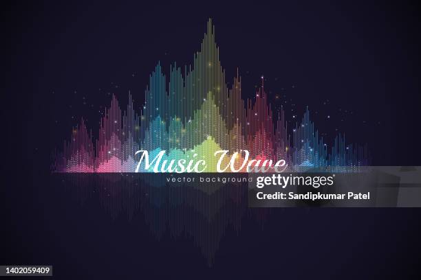 music wave in the form of the equalizer background - recording studio background stock illustrations