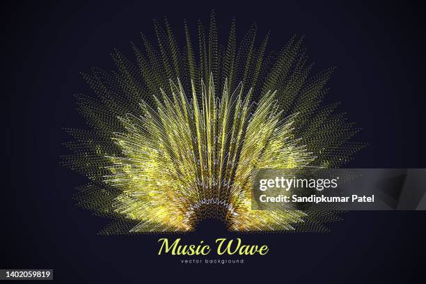 abstract background with a colored dynamic waves, line and particles. - dance rhythm stock illustrations