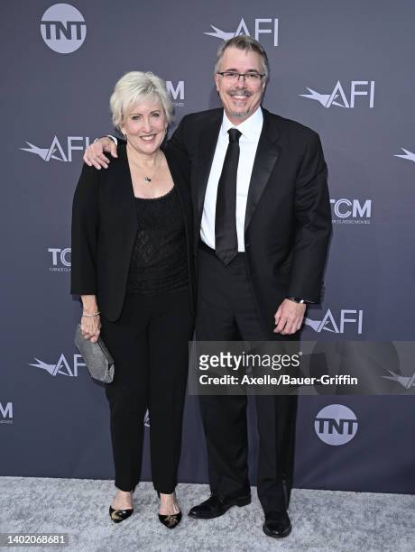 Holly Rice and Vince Gilligan attend the 48th AFI Life Achievement Award Gala Tribute celebrating Julie Andrews at Dolby Theatre on June 09, 2022 in...