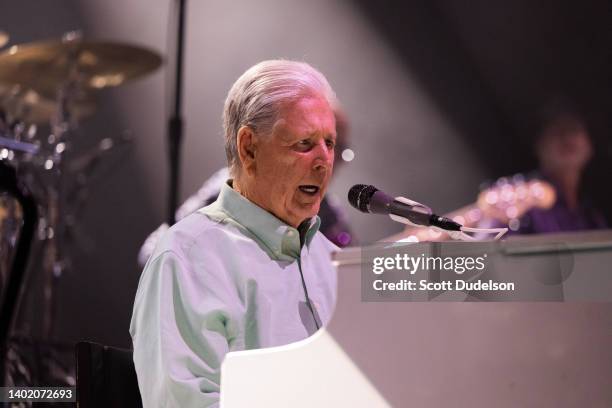 Musician Brian Wilson, founding member of The Beach Boys, performs onstage at The Kia Forum on June 09, 2022 in Inglewood, California.