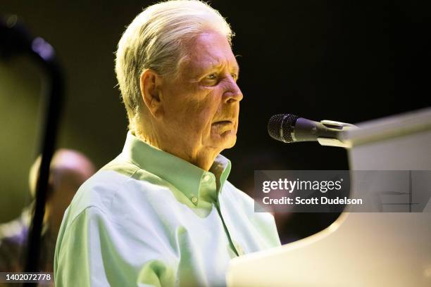 Musician Brian Wilson, founding member of The Beach Boys, performs onstage at The Kia Forum on June 09, 2022 in Inglewood, California.