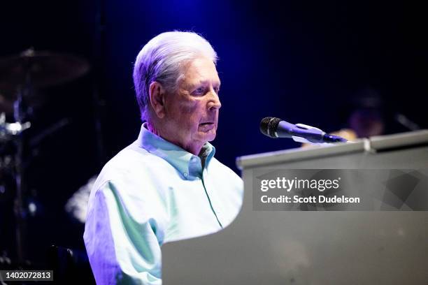 Musician Brian Wilson, founding member of The Beach Boys, performs onstage at The Kia Forum on June 09, 2022 in Inglewood, California.