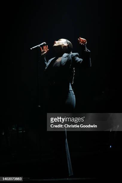 Alicia Keys performs on stage on the opening night of her Alicia + Keys World Tour at Utilita Arena Birmingham on June 9, 2022 in Birmingham, England.