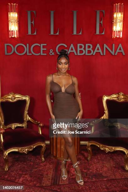 Normani attends ELLE Women in Music Celebrates Doja Cat presented by Dolce & Gabbana at Olivetta on June 09, 2022 in West Hollywood, California.
