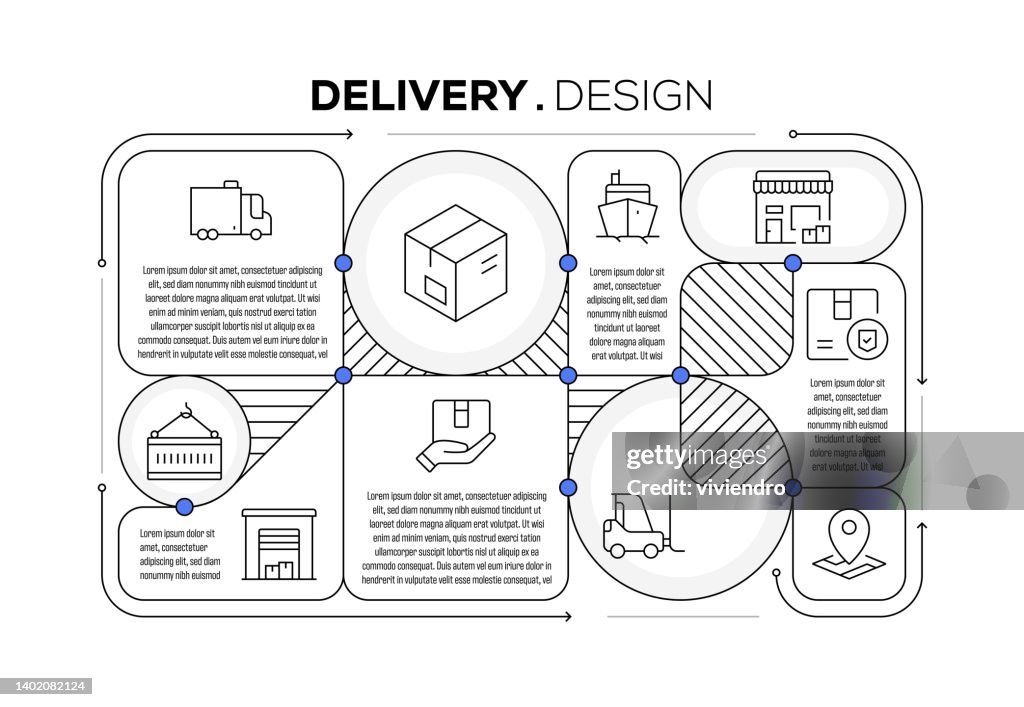 Diseño de plantilla de iconos de entrega