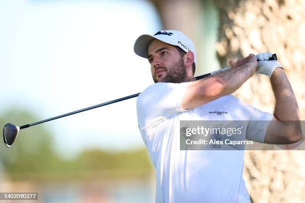 Bradley Neil of Scotland tees off on the 1st hole during Day Two of the Emporda Challenge at Emporda Golf Club on June 10, 2022 in Girona, Spain.