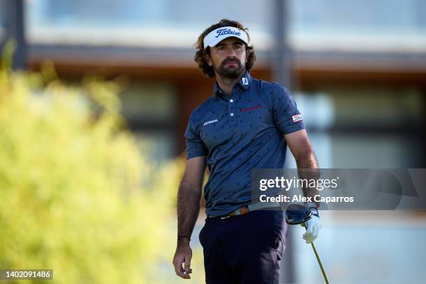 Gary Stal of France looks on on the tee box of the 1st hole during Day Two of the Emporda Challenge at Emporda Golf Club on June 10, 2022 in Girona,...